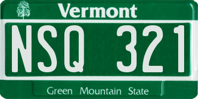 VT license plate NSQ321