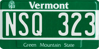 VT license plate NSQ323