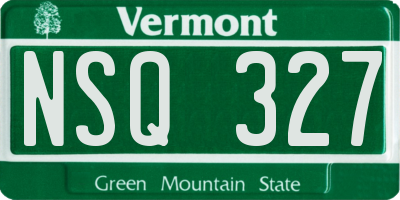 VT license plate NSQ327