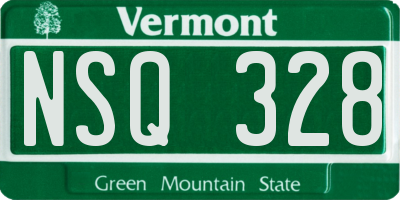VT license plate NSQ328