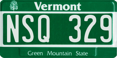 VT license plate NSQ329