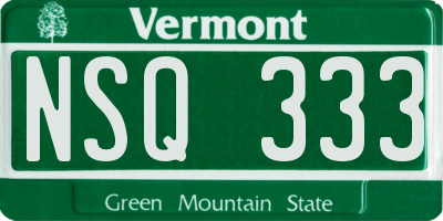VT license plate NSQ333