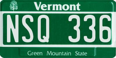 VT license plate NSQ336