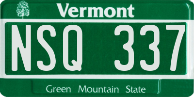VT license plate NSQ337