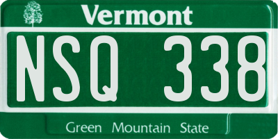 VT license plate NSQ338