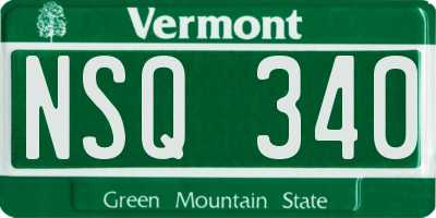 VT license plate NSQ340