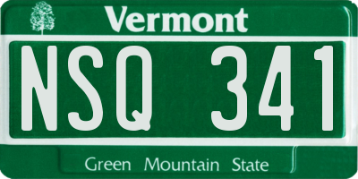 VT license plate NSQ341