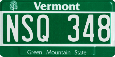 VT license plate NSQ348