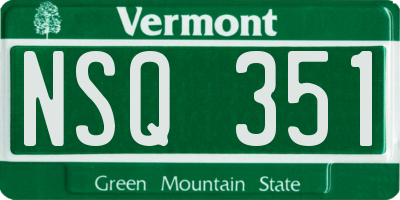 VT license plate NSQ351