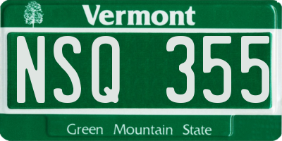 VT license plate NSQ355