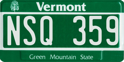 VT license plate NSQ359