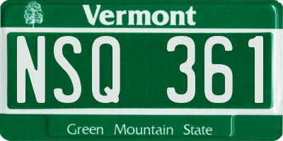 VT license plate NSQ361