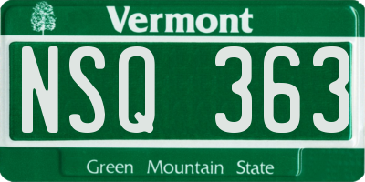 VT license plate NSQ363