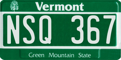 VT license plate NSQ367