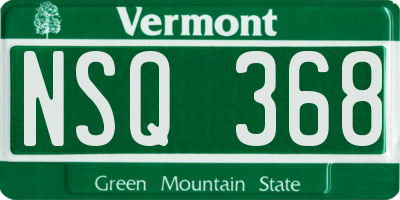 VT license plate NSQ368