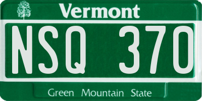 VT license plate NSQ370