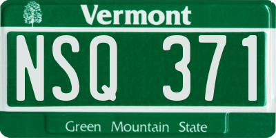 VT license plate NSQ371