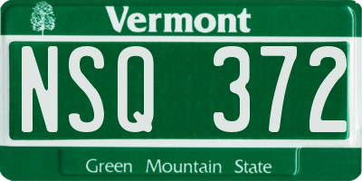 VT license plate NSQ372