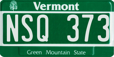 VT license plate NSQ373