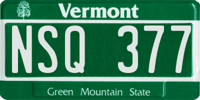 VT license plate NSQ377