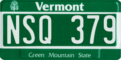 VT license plate NSQ379