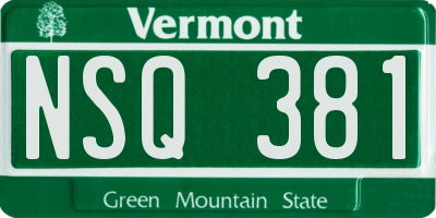 VT license plate NSQ381