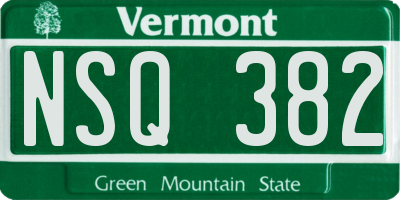VT license plate NSQ382