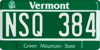VT license plate NSQ384