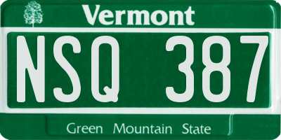 VT license plate NSQ387