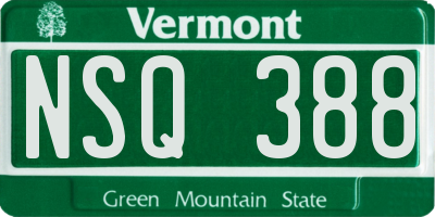 VT license plate NSQ388