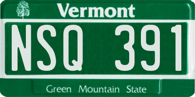 VT license plate NSQ391