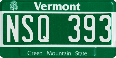 VT license plate NSQ393