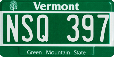 VT license plate NSQ397