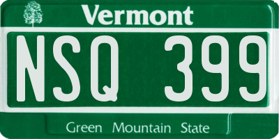 VT license plate NSQ399