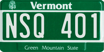VT license plate NSQ401