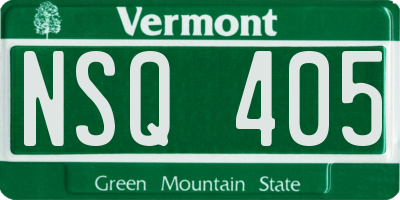 VT license plate NSQ405