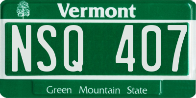 VT license plate NSQ407
