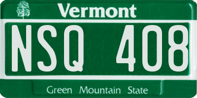 VT license plate NSQ408