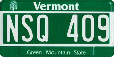 VT license plate NSQ409