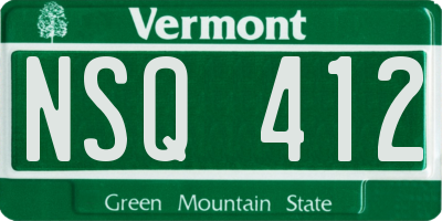 VT license plate NSQ412