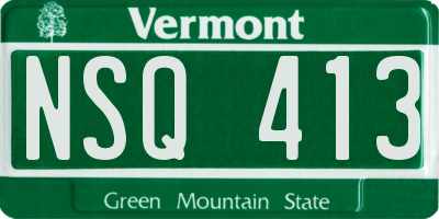 VT license plate NSQ413