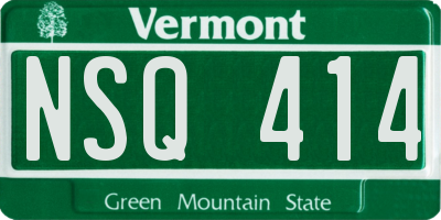 VT license plate NSQ414