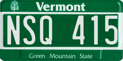 VT license plate NSQ415