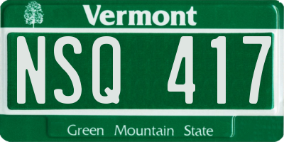 VT license plate NSQ417