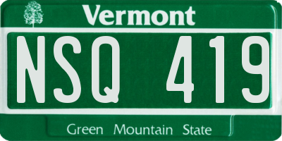 VT license plate NSQ419