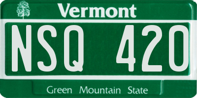 VT license plate NSQ420