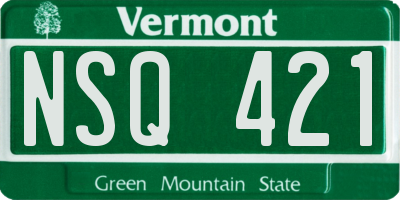 VT license plate NSQ421