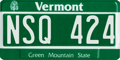 VT license plate NSQ424