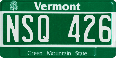 VT license plate NSQ426