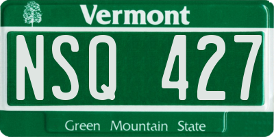 VT license plate NSQ427